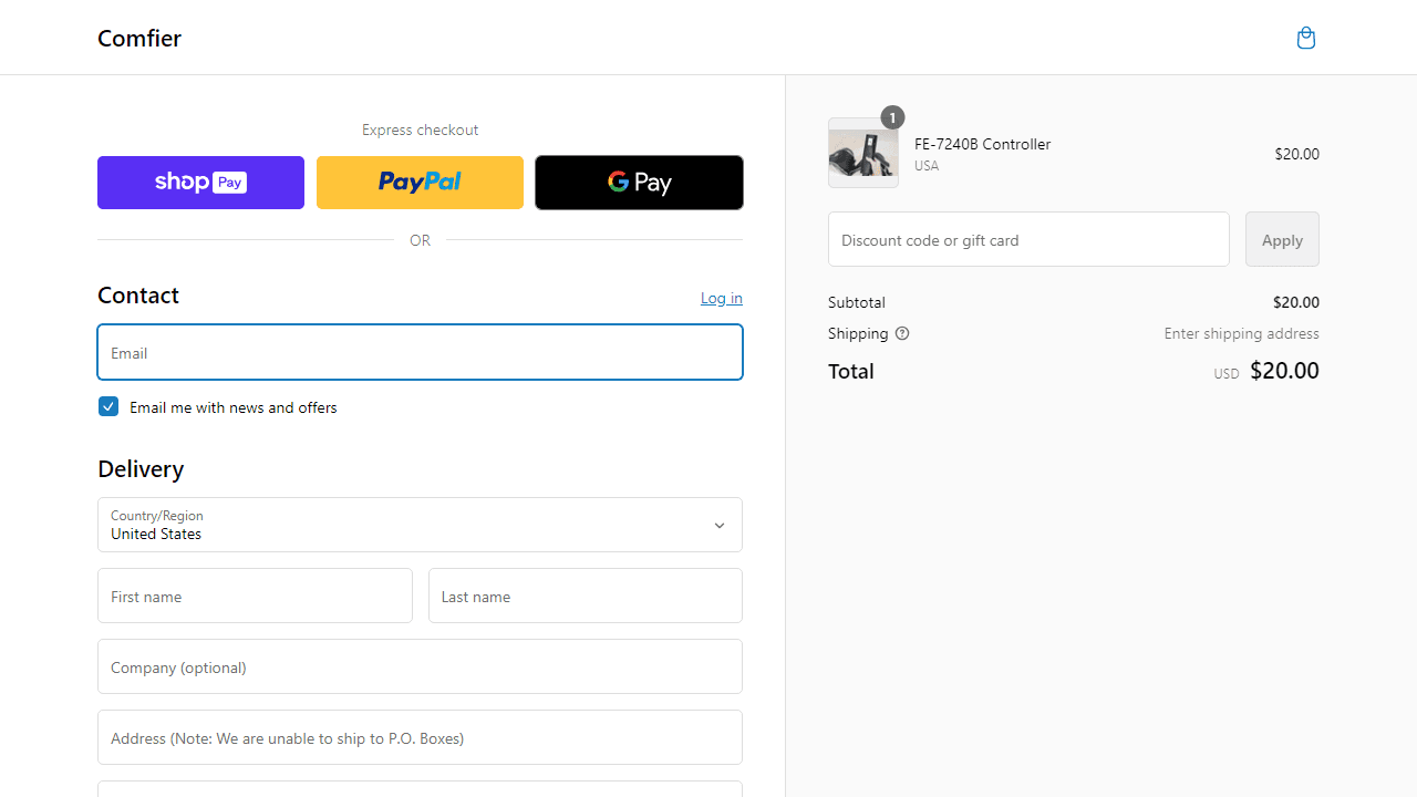How to apply Comfier coupon code